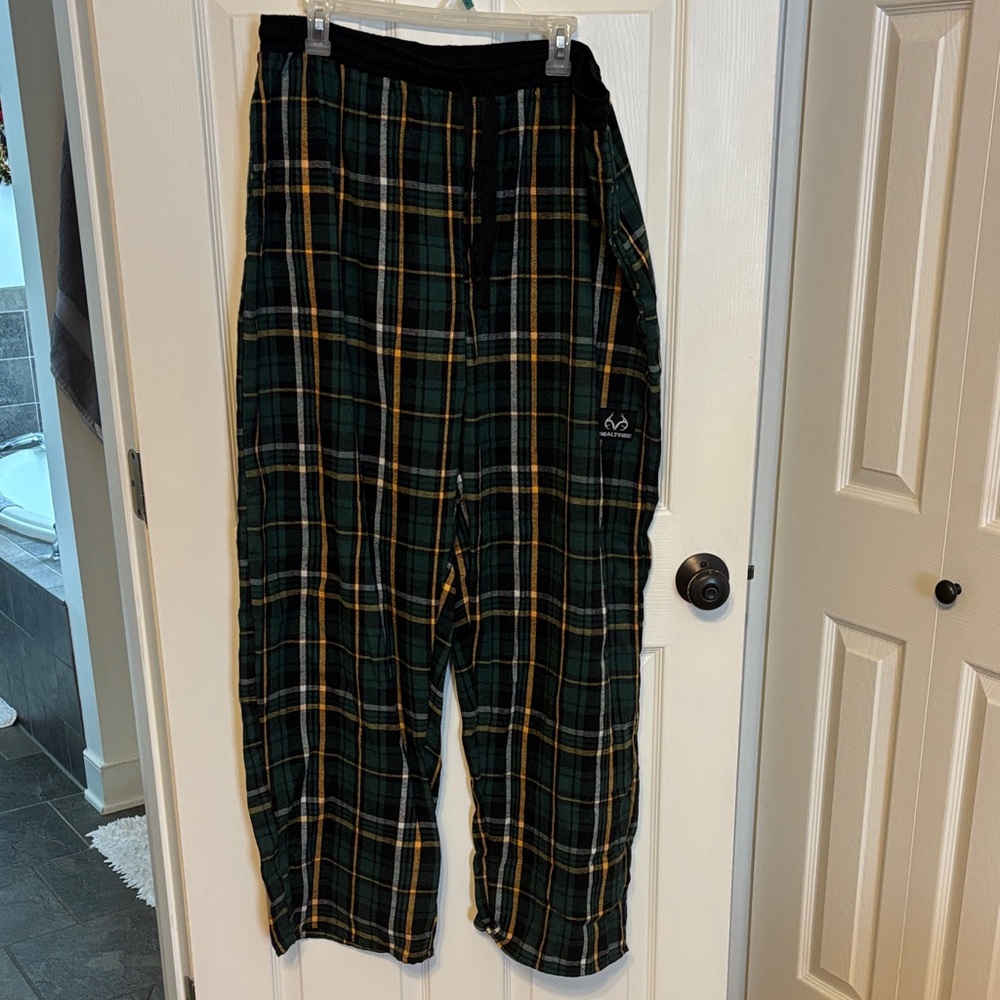 Realtree Green and Yellow Plaid Pants